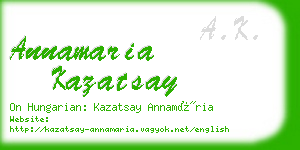 annamaria kazatsay business card